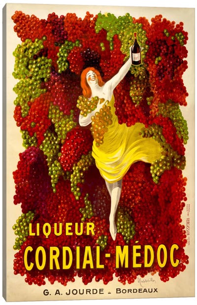 Liquer Cordial-Médoc, G. A. Jourde - Bordeaux Canvas Art Print - Vintage Kitchen Posters