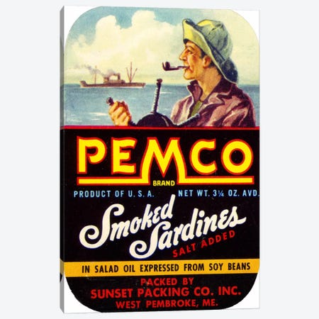 Pemco Brand Smoked Sardines Canvas Print #PCA368} by Print Collection Canvas Wall Art