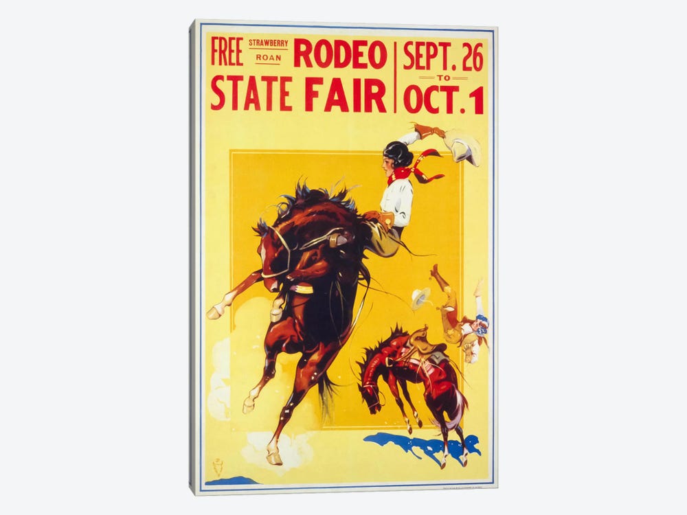 Rodeo State Fair Roan, Two Cowgirls by Print Collection 1-piece Canvas Artwork