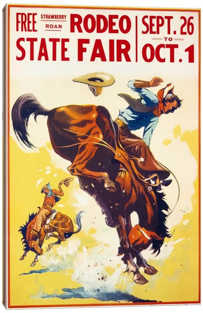 Rodeo State Fair Roan Canvas Art Print - Horseback Art