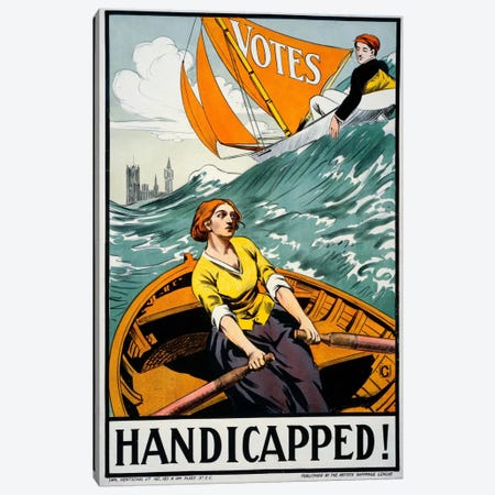 Women's Suffrage, Handicapped, London! Canvas Print #PCA396} by Print Collection Canvas Artwork