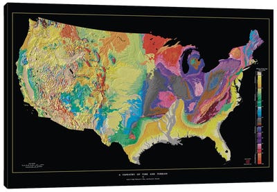 A Tapestry of Time and Terrain Canvas Art Print - USA Maps