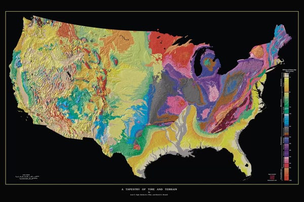 Large Map Art - Canvas Prints: A Tapestry of Time and Terrain by Print Collection