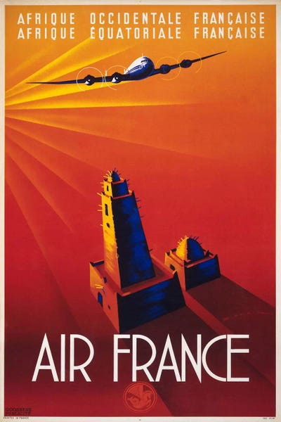 Air France to Africa by Print Collection framed canvas print