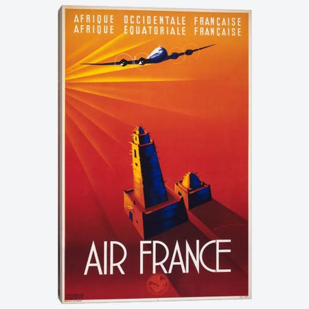 Air France to Africa Canvas Print #PCA429} by Print Collection Art Print