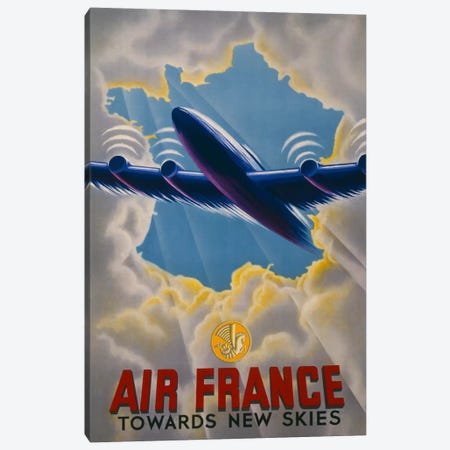 Air France Towards New Skies Canvas Print #PCA430} by Print Collection Canvas Wall Art