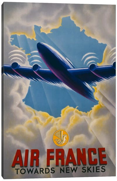 Air France Towards New Skies Canvas Art Print