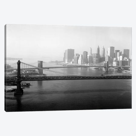 Brooklyn Bridge and Manhattan Bridge Aerial Canvas Print #PCA455} by Print Collection Canvas Print