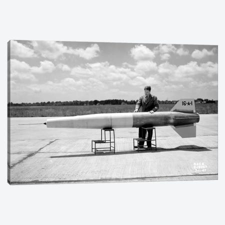 Man and Ramjet Missile Canvas Print #PCA493} by Print Collection Canvas Artwork