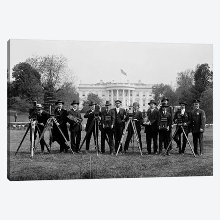 Press Correspondents and Photographers on White House Lawn Canvas Print #PCA504} by Print Collection Art Print