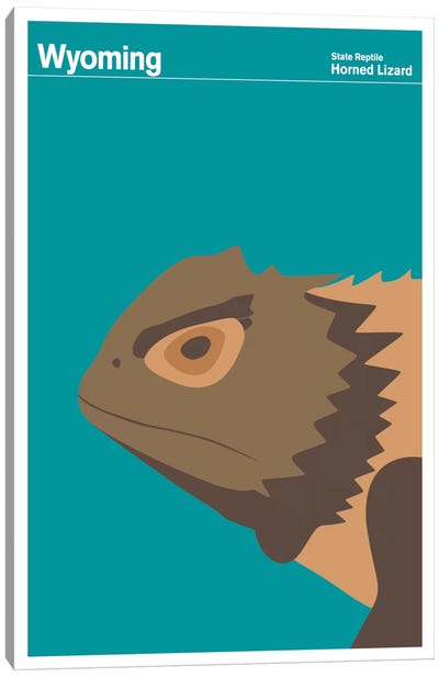 State Posters WY Canvas Art Print - Lizard Art