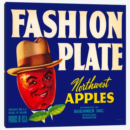 Fashion Plate Apples Canvas Print #PCA58} by Print Collection Art Print