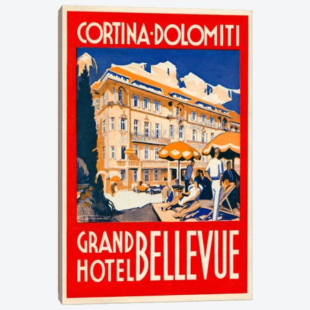 Cortina Dolomiti, Grand Hotel Bellevue Canvas Print #PCA69} by Print Collection Canvas Wall Art