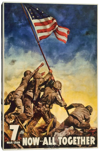 Marines All Together Canvas Art Print - American Flag Art