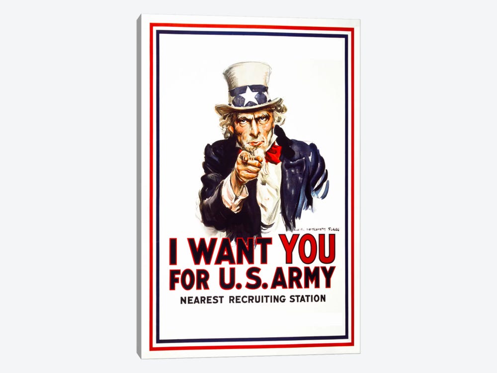 I Want You For U.S. Army by Print Collection 1-piece Canvas Print