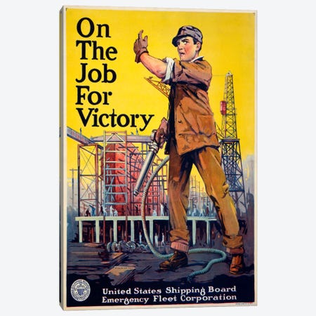 On the Job for Victory Canvas Print #PCA96} by Print Collection Canvas Wall Art