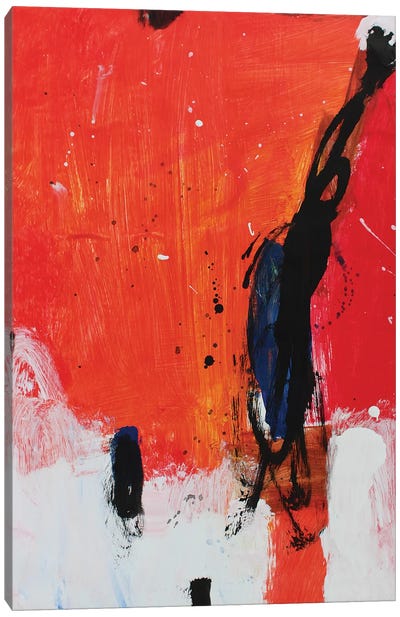 Moment I Canvas Art Print - Red Abstract Art