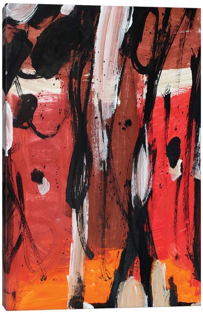 Vortex II Canvas Art Print - Red Abstract Art