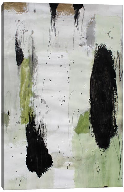 Crop IV Canvas Art Print - Black, White & Green