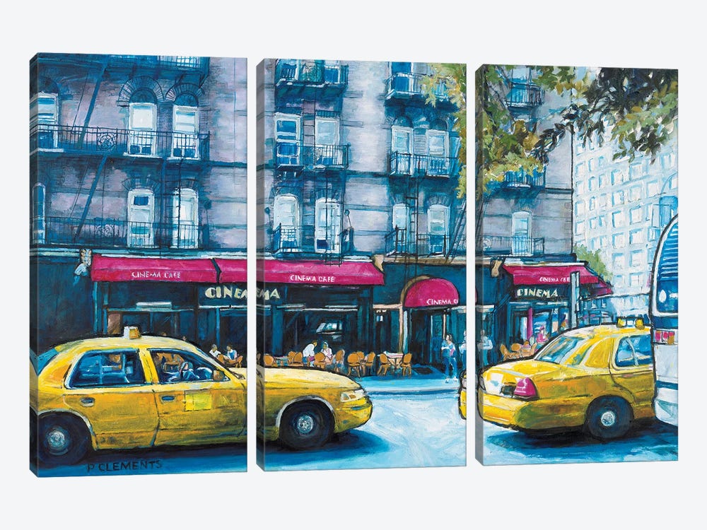 Cinema Cafe New York by Patricia Clements 3-piece Canvas Print