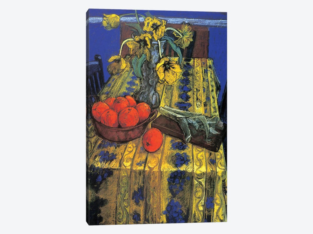French Tablecloth And Oranges by Patricia Clements 1-piece Canvas Print