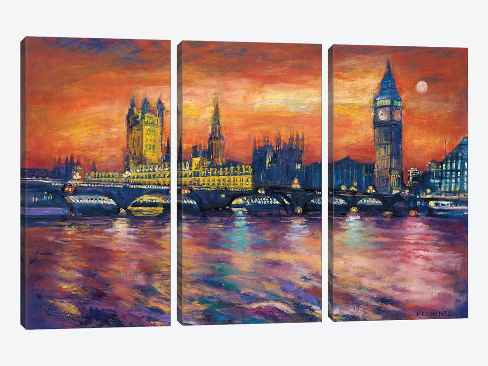 Houses Of Parliament by Patricia Clements 3-piece Canvas Artwork