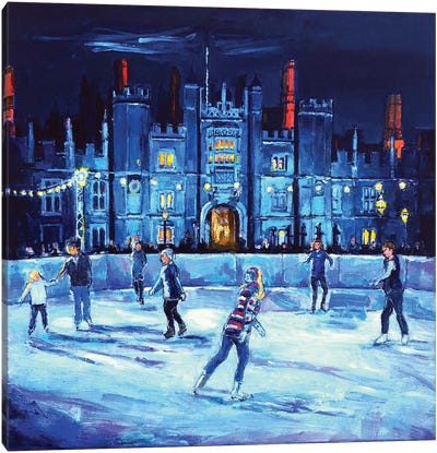 Ice Skating Hampton Court Canvas Art Print - Patricia Clements