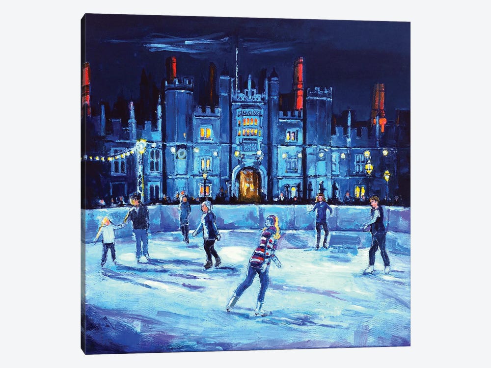 Ice Skating Hampton Court by Patricia Clements 1-piece Canvas Wall Art