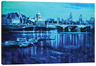 London Blues Canvas Art Print - Patricia Clements