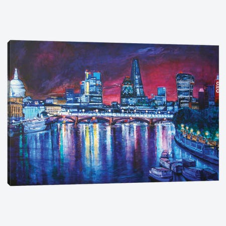 London Cityscape From St. Paul's To Oxo Tower Canvas Print #PCC26} by Patricia Clements Canvas Art Print