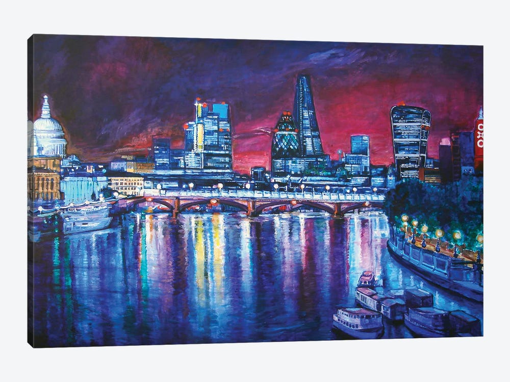 London Cityscape From St. Paul's To Oxo Tower by Patricia Clements 1-piece Canvas Artwork