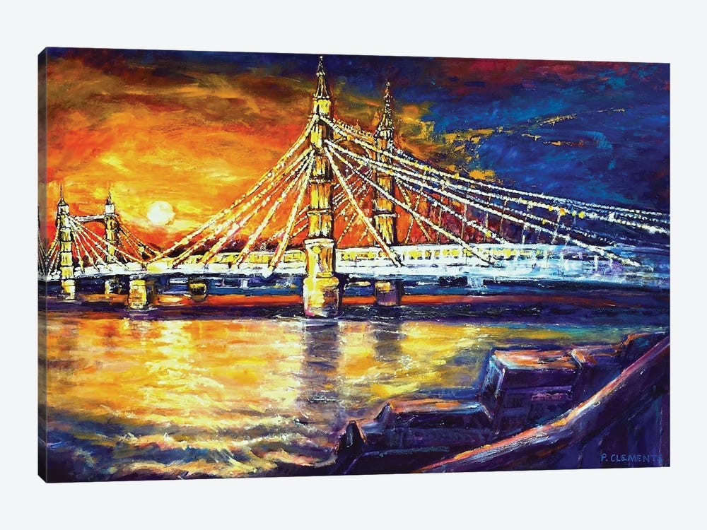 London Sunset Of Albert Bridge by Patricia Clements 1-piece Canvas Print