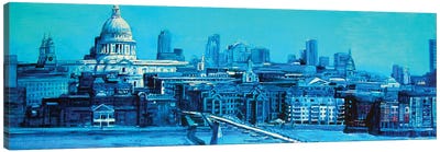 London From St Paul's Cathedral Blue Canvas Art Print - Patricia Clements