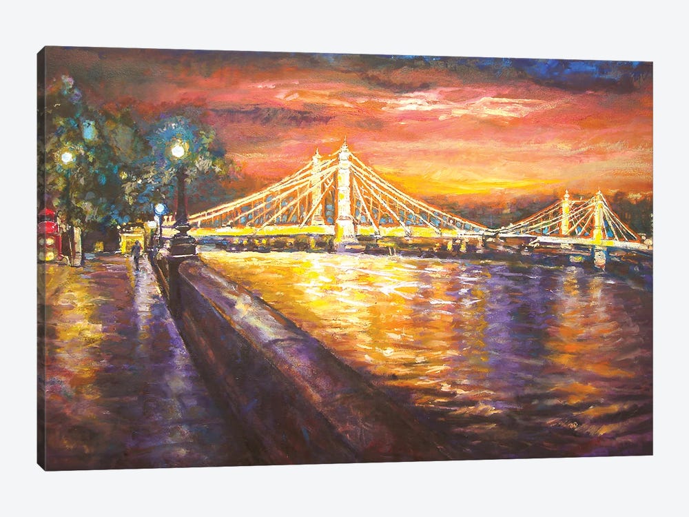 Albert Bridge London by Patricia Clements 1-piece Canvas Art