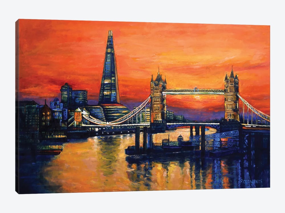 Orange Sunset Tower Bridge by Patricia Clements 1-piece Canvas Print