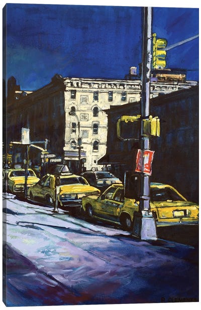 Night Streets Of New York Canvas Art Print - Patricia Clements