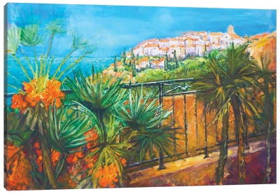 South Of France Hilltop Canvas Art Print - Patricia Clements