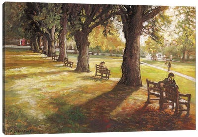 Autumn Sun Richmond Green Canvas Art Print - Patricia Clements
