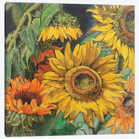Sunflowers Canvas Print #PCC48} by Patricia Clements Canvas Wall Art