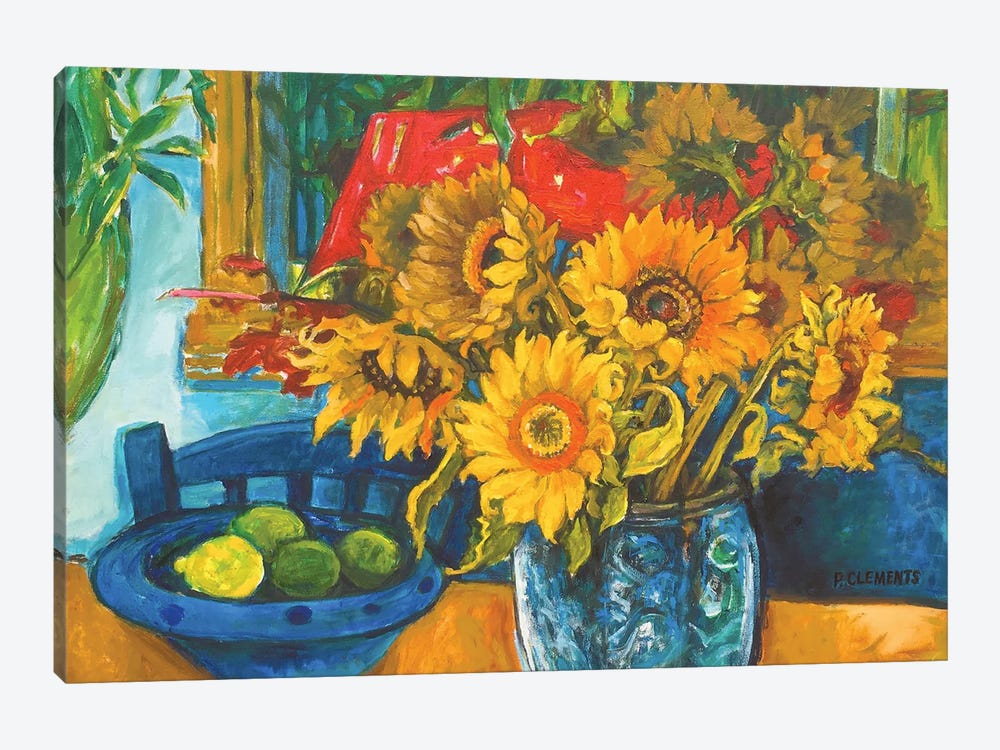 Sunflowers And Limes by Patricia Clements 1-piece Art Print