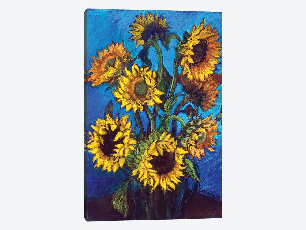 Sunflowers And Kingfisher Blue by Patricia Clements 1-piece Art Print