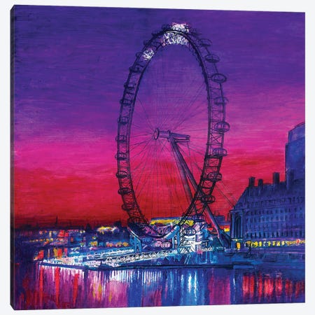The Big Wheel London Canvas Print #PCC53} by Patricia Clements Art Print