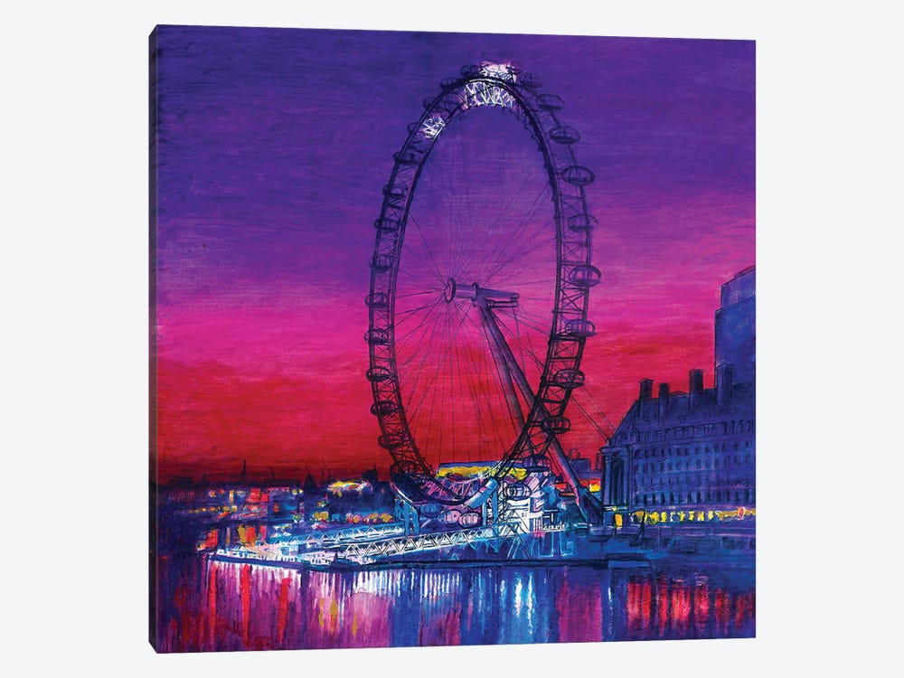 The Big Wheel London by Patricia Clements 1-piece Canvas Wall Art