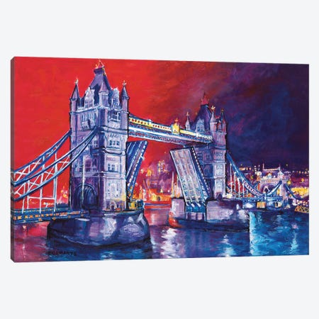 Tower Bridge Opening Canvas Print #PCC54} by Patricia Clements Canvas Wall Art