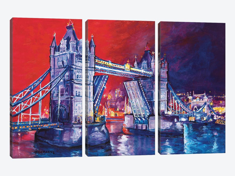 Tower Bridge Opening by Patricia Clements 3-piece Art Print