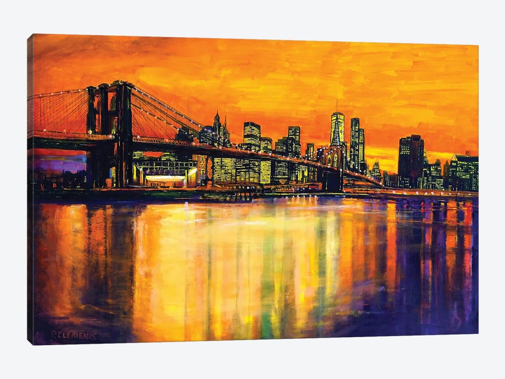Brooklyn Bridge Sunset by Patricia Clements 1-piece Art Print