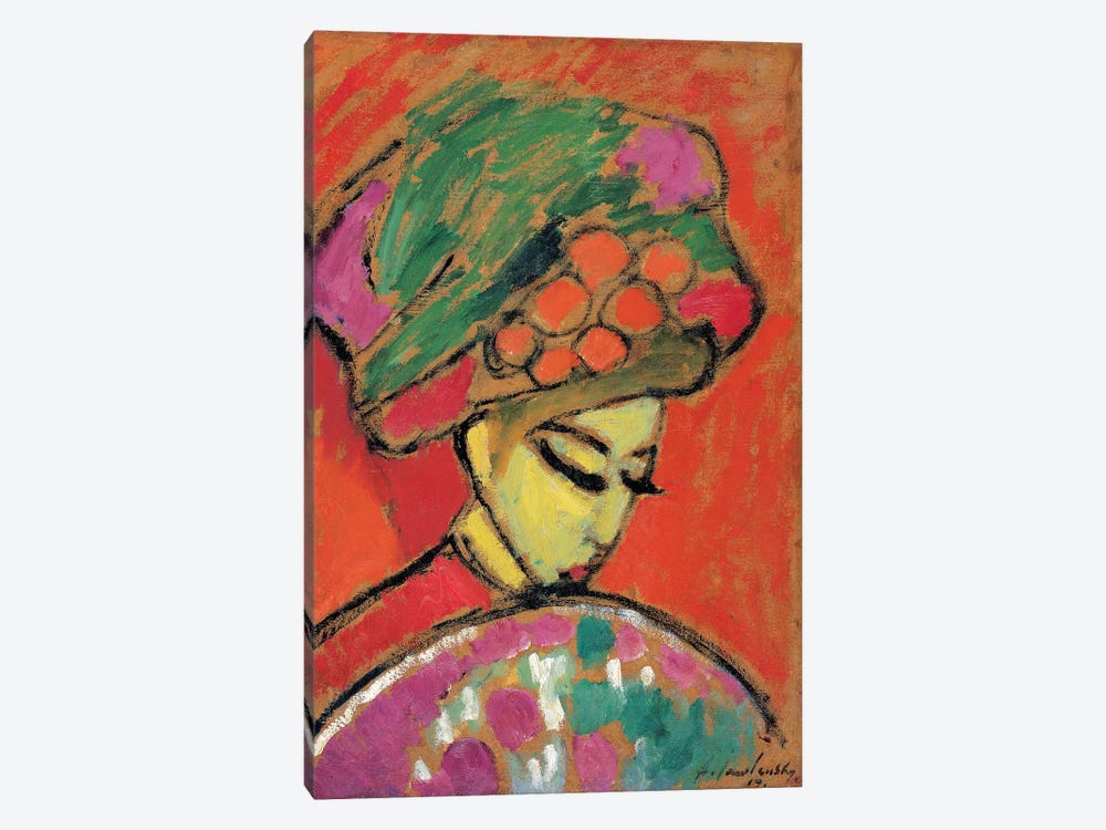 Young Girl with a Flowered Hat, 1910 by Alexej von Jawlensky 1-piece Canvas Print