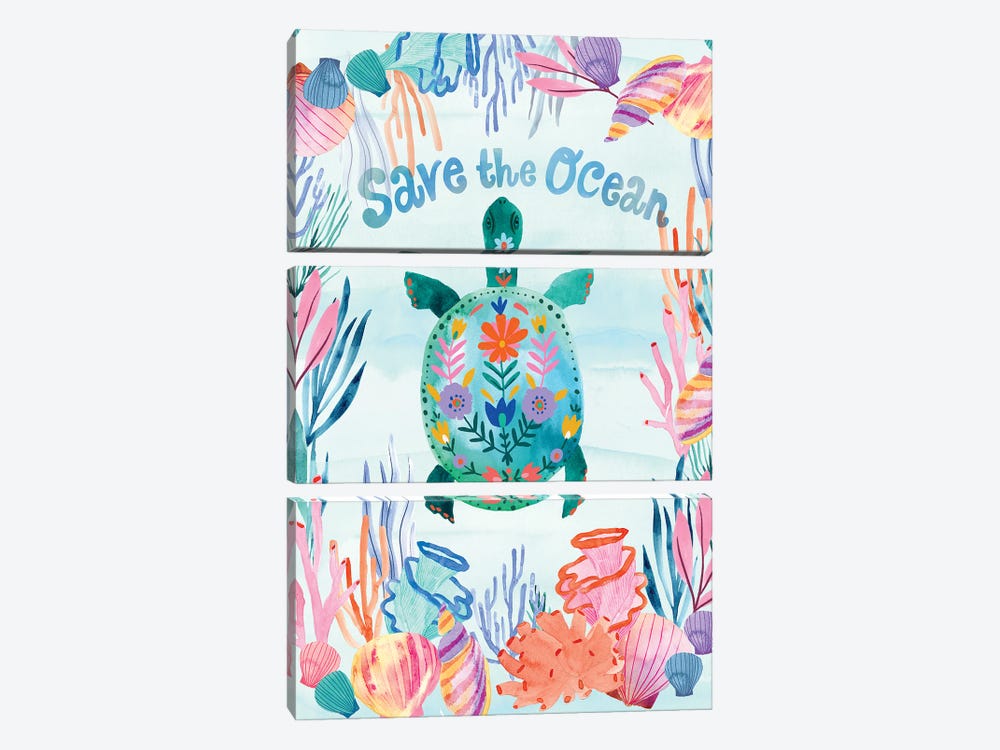 Save the Ocean by Corinne Lent 3-piece Art Print