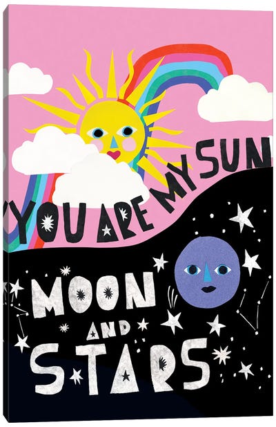 Paper Love Canvas Art Print - Sun and Moon Art Collection | Sun Moon Paintings & Wall Decor