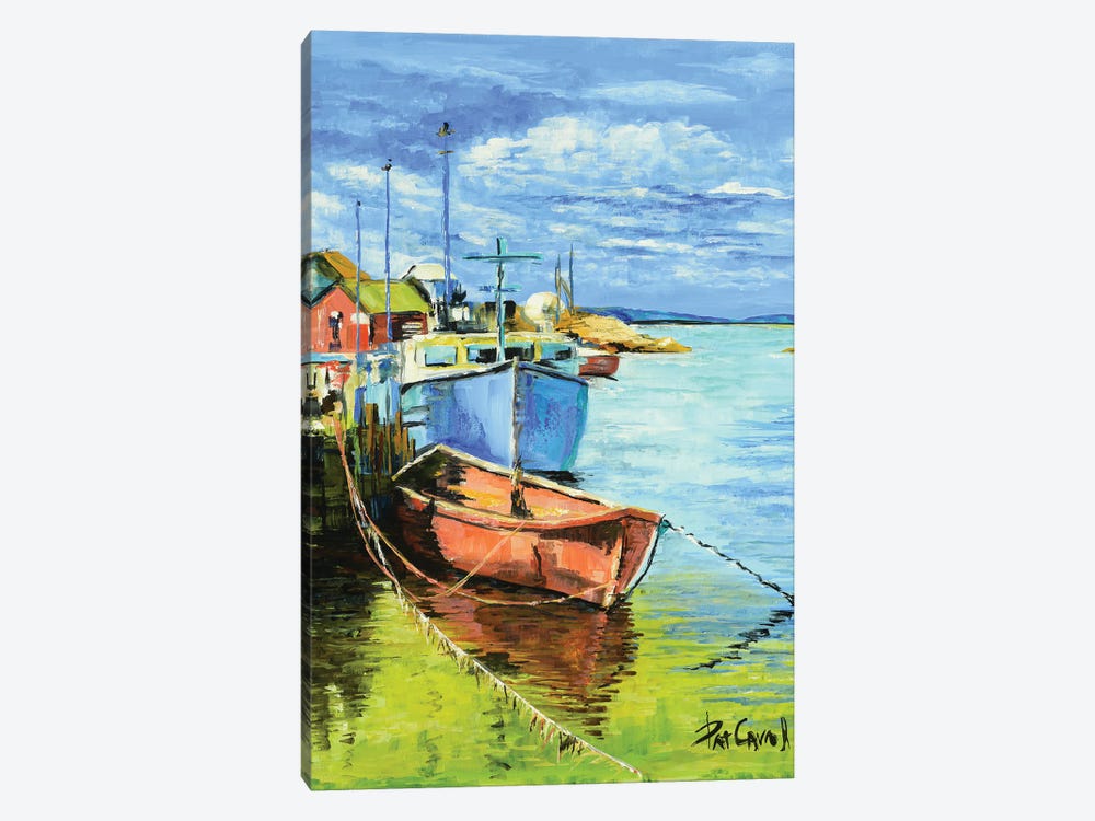 Fishing Boats At Dock by Patricia Carroll 1-piece Canvas Artwork
